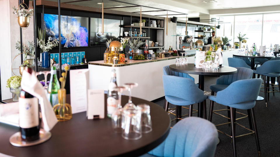 The Ritz-Carlton’s exclusive Silver Arrows Lounge at Autódromo Hermanos Rodríguez. - Credit: Photo: Courtesy of the Ritz-Carlton Hotel Company, LLC.