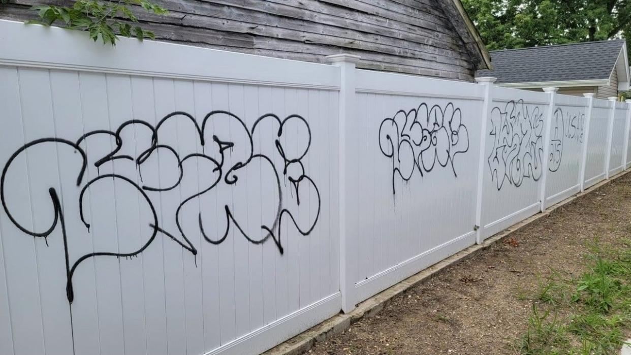 A vandal spray-painted hate-filled messages, at least one citing former President Trump, outside a Sikh temple under construction in New Hyde Park, L.I., police and religious leaders said.