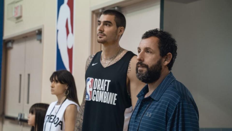 Adam Sandler and Juancho Hernangómez in "Hustle" (2022)