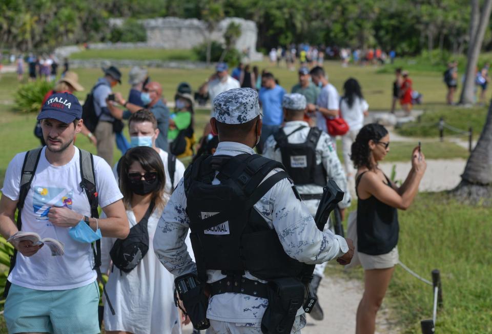 Mexico national guard troops in Tulum