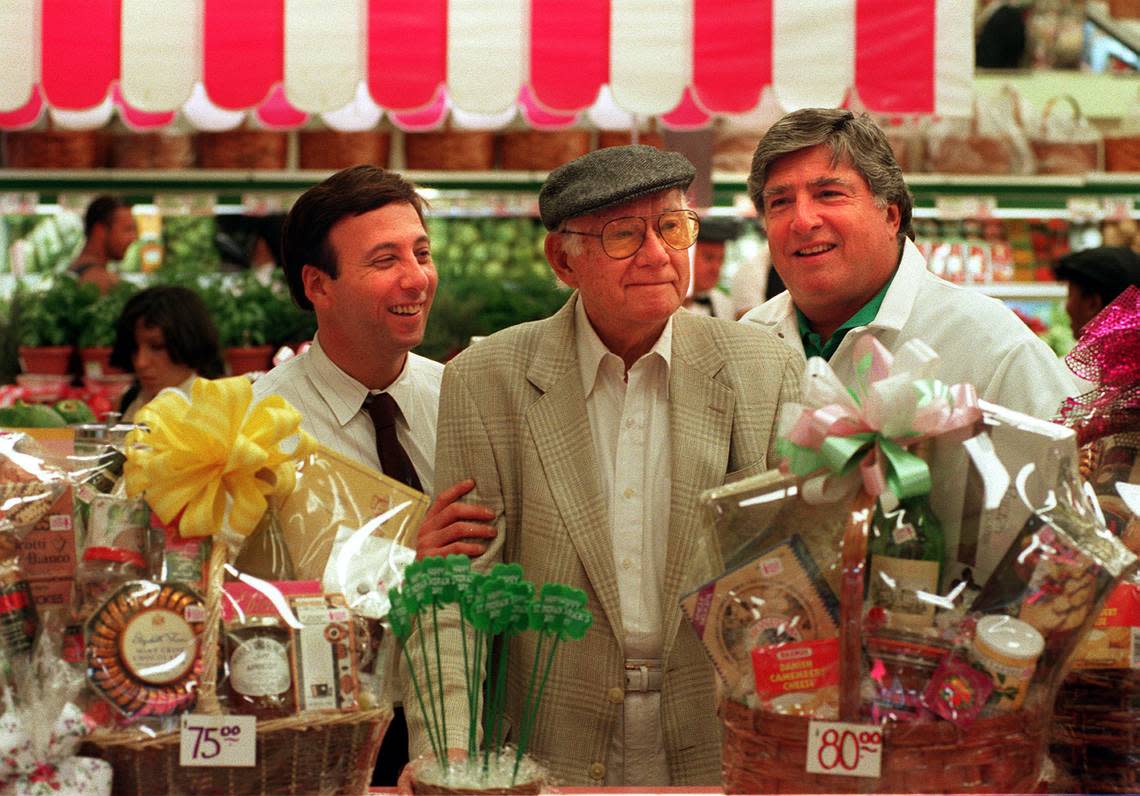 From left, Mitchell Thal, the grandson, Edward Thal the founder, and Harry Thal the nephew of Edward, of the Epicure Market in Miami Beach in 1995. Marice Cohn Band/Miami Herald File/1995