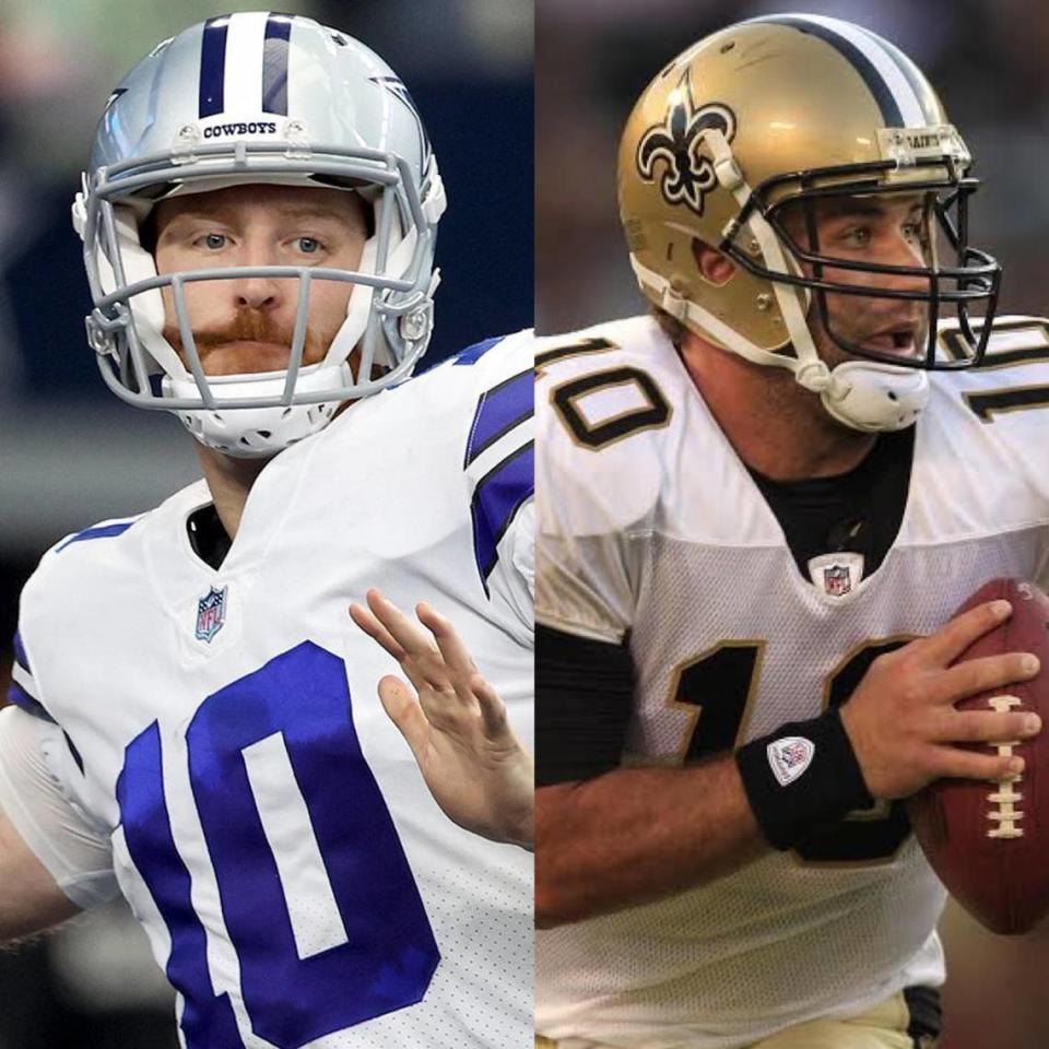 Thanks to his last three games as the starting quarterback of the Dallas Cowboys, Cooper Rush (L) put himself in a position to potentially follow the same wildly lucrative path as former Southlake Carroll star Chase Daniel, who is currently in his 13th NFL season, all as a backup.