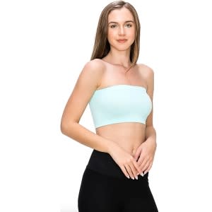 Ice Silk Tube Top With Criss Cross Cage Back Strapless Bra Bandeau