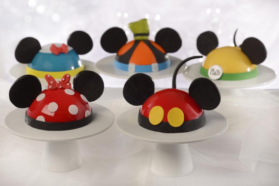 Character dome cakes made at Walt Disney World's Amorette's Pastisserie. (Photo: Walt Disney World Resort)