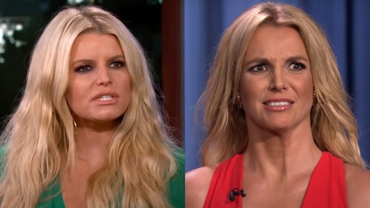  Jessica Simpson on Jimmy Kimmel and Britney Spears on Jimmy Fallon. 