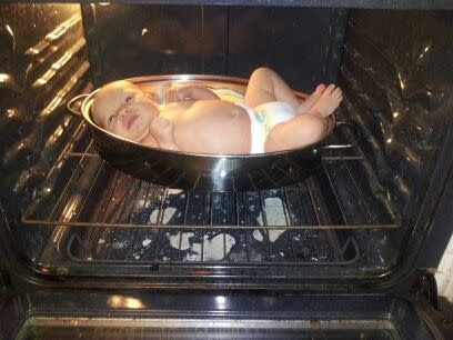 baby in oven