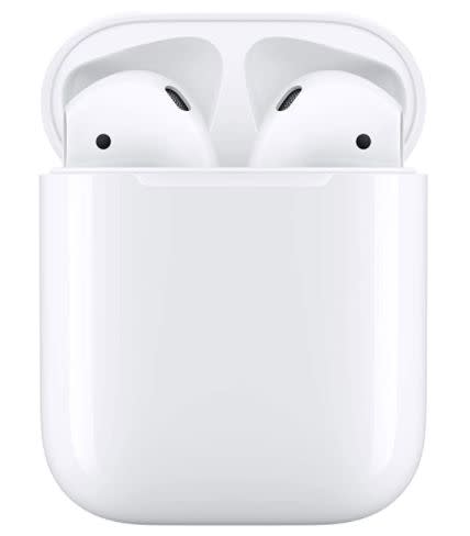 Get these <a href="https://amzn.to/3iZg5T8" target="_blank" rel="noopener noreferrer">Apple AirPods with Charging Case on sale for $115 </a>(normally $159) on Amazon. They're the perfect gift for, well, just about anyone on your list.