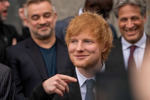 PHOTO: Singer Ed Sheeran departs the Manhattan federal court following after winning his copyright lawsuit in New York City, May 2, 2023. (David 