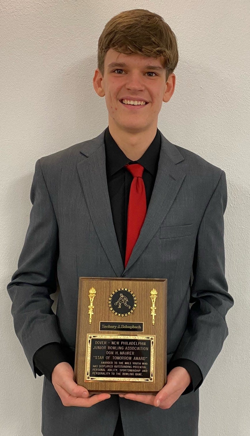 Zachary Schupbach received recognition for the Don Maurer Star of Tomorrow Award. He was also awarded a $500 scholarship from the Dover-New Philadelphia USBC Association.
