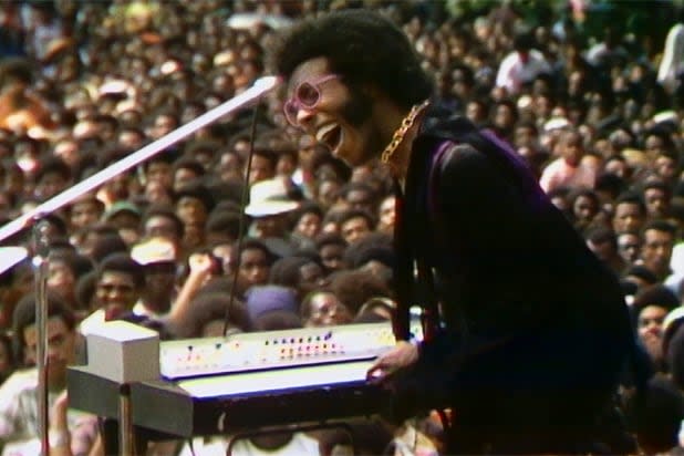 Sly and the Family Stone perform at the Harlem Cultural Festival in 1969, featured in “Summer of Soul” (Courtesy of Searchlight Pictures)