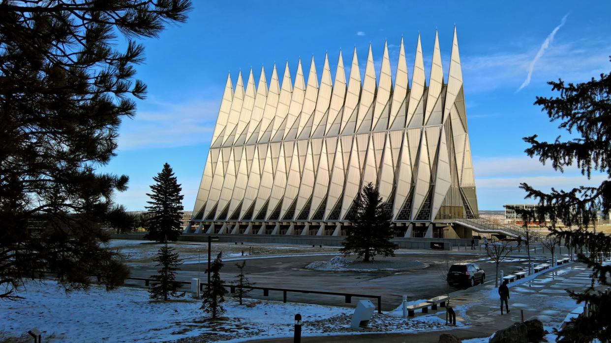 COLORADO SPRINGS, CO - DECEMBER 13, 2015: United States Air Force Academy Cadet Chapel.