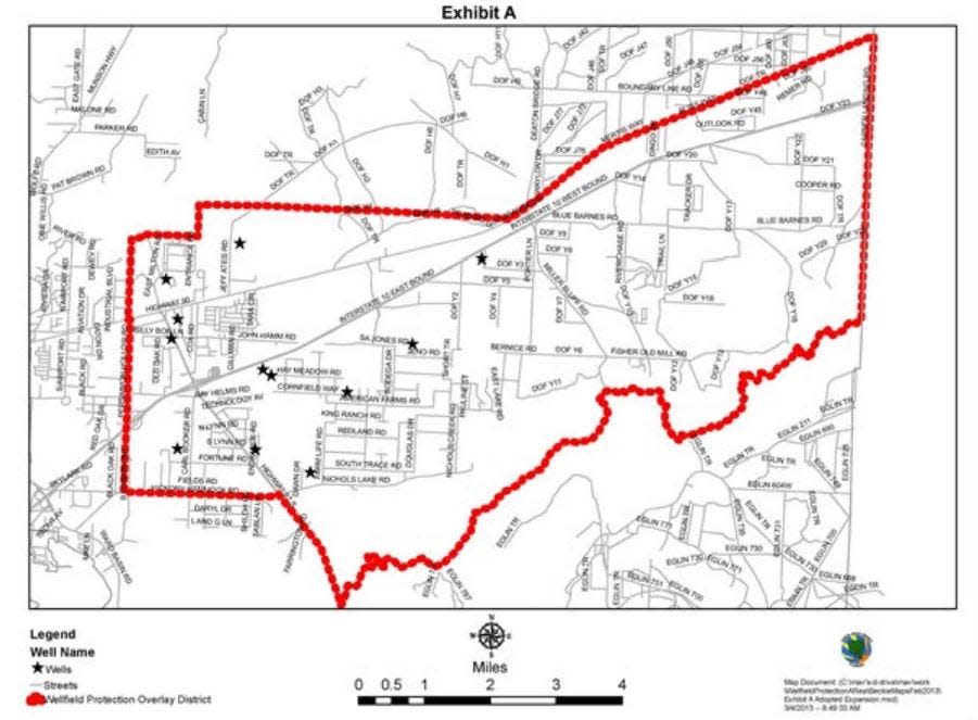 The Santa Rosa County Commission is considering a proposal to allow a new borrow pit inside its East Milton Wellfield Protection Area, a special overlay district containing wells that provide water to an estimated 85,000 county residents.