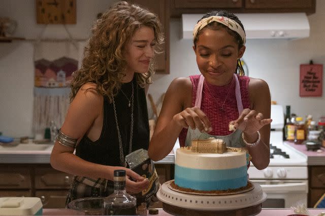 <p>Saeed Adyani/Prime Video</p> Odessa A'zion and Yara Shahidi play BFFs in 'Sitting in Bars with Cake'