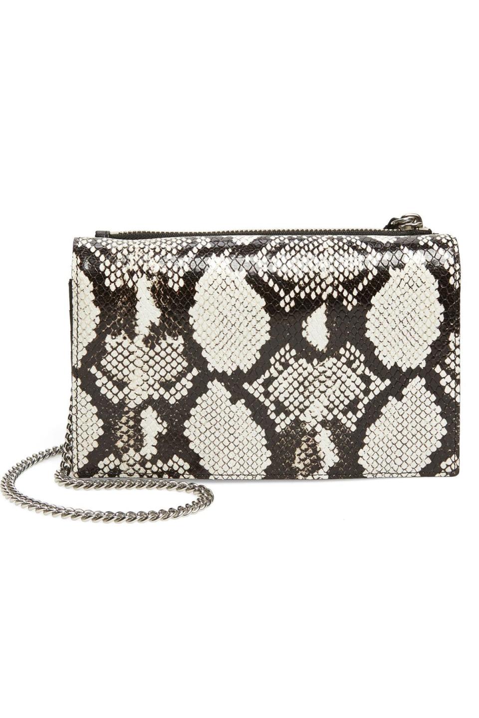 Fetch Snake Embossed Leather Crossbody Bag