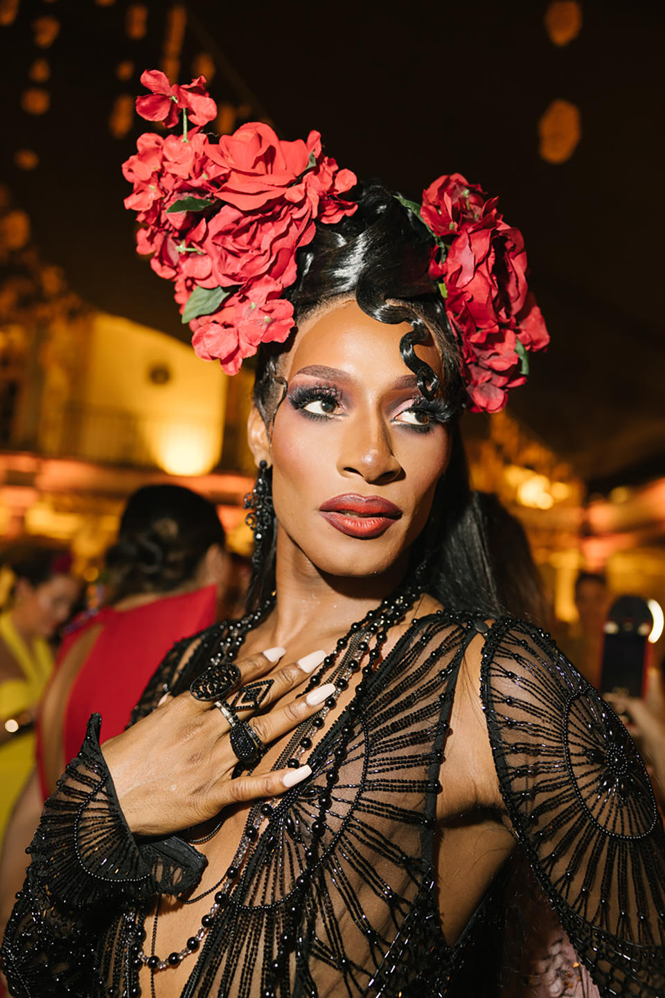 Jaida Essence Hall, ganadora de "RuPaul's Drag Race" temporada 12, at Vogue Mexico's third gala celebrating Día de Muertos, also known as Day of the Dead, en la tercera gala con que Vogue México celebra el Día de Muertos, en el Museo Numismático Nacional en Ciudad de México el 27 de octubre de 2022. (Alicia Vera/The New York Times)