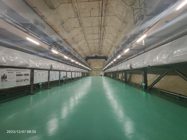 A picture shows a tunnel inside the Chinese research facility