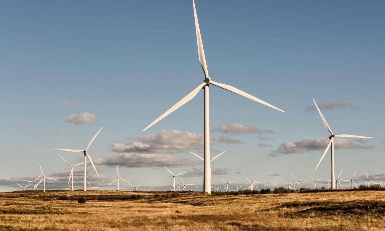 <span>Whitelee windfarm on Eaglesham moor near Glasgow. No plans for new projects were submitted last year.</span><span>Photograph: Alex Ramsay/Alamy</span>
