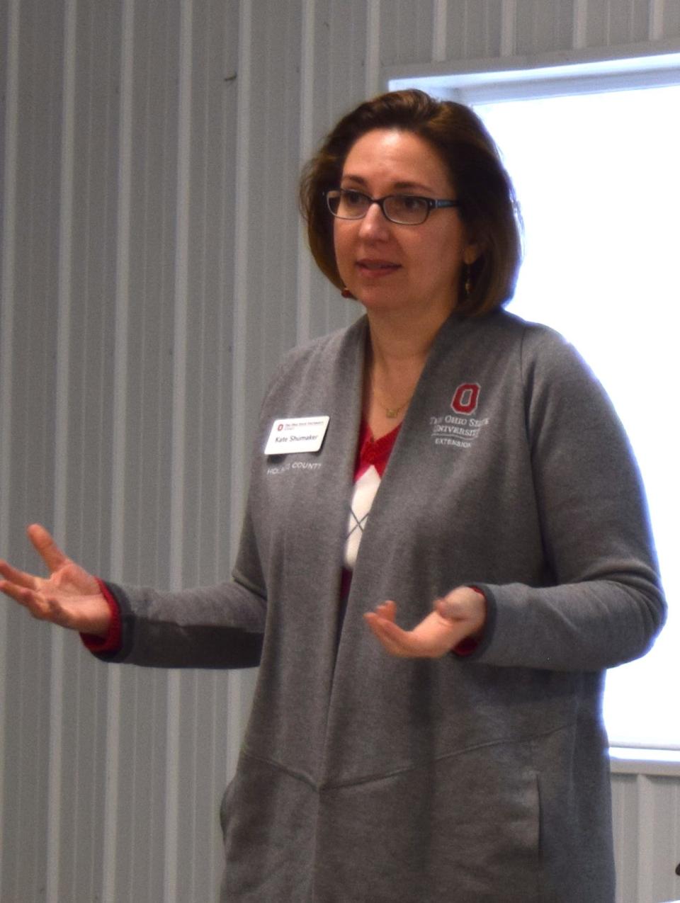 OSU Extension Family and Consumer Sciences Educator Kate Shumaker spoke about summer plans for 2024 at the spring meeting recently at Harvest Ridge.