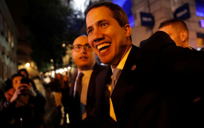 Venezuela's opposition leader Juan Guaido visits Madrid