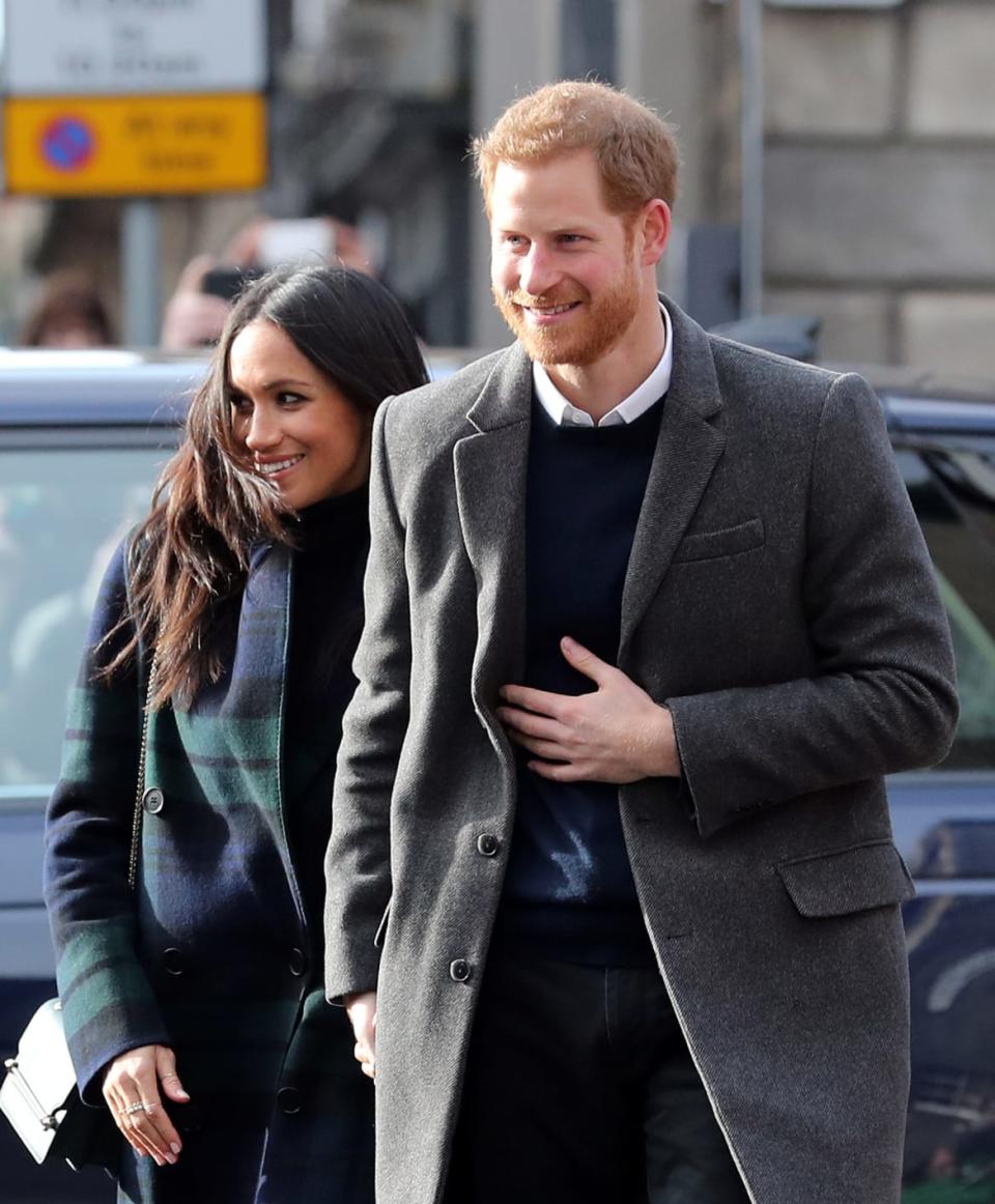 <div class="inline-image__caption"><p>Meghan Markle and Britain's Prince Harry visit a cafe and social business called Social Bite in Edinburgh, Britain, February 13, 2018.</p></div> <div class="inline-image__credit">Owen Humphreys via Reuters</div>