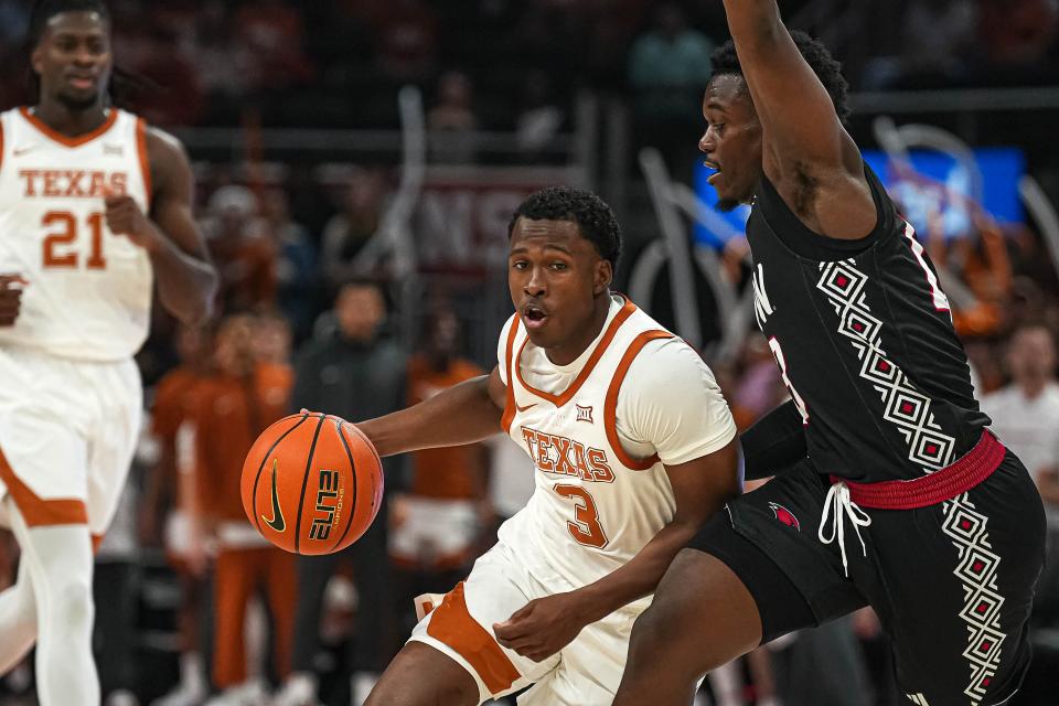 Texas guard Max Abmas, who was recently named to the preseason watch list for the prestigious John R. Wooden Award, helps lead the Longhorns into Wednesday's nonconference meeting with Rice.