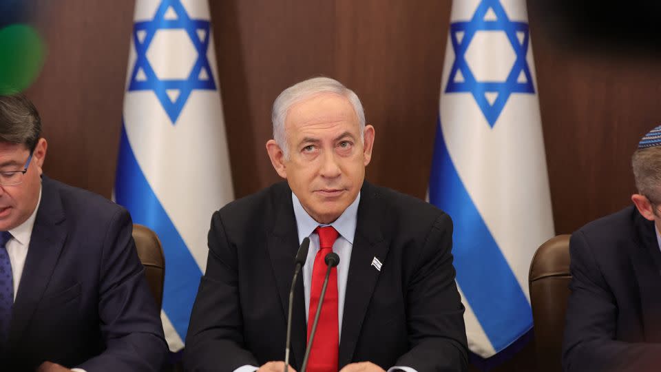 Israeli Prime Minister Benjamin Netanyahu, pictured on September 27, in Jerusalem. Divides between lawmakers within Netanyahu's cabinet, over proposed post-war plans for Gaza, have spilled into public view recently. - Abir Sultan/AFP/Getty Images