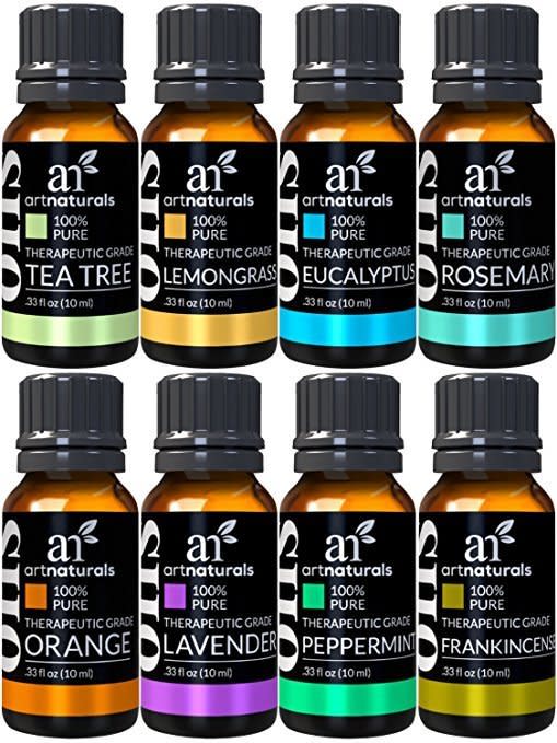 <strong>Amazon Rating</strong>: 4.2 stars<br /><br />This aromatherapy <a href="https://www.amazon.com/ArtNaturals-Therapeutic-Grade-Aromatherapy-Essential-Oil/dp/B01161IL20?ref_=fsclp_pl_dp_4" target="_blank" rel="noopener noreferrer">set of essential oils</a> includes scents known to evoke calm and relaxation like lavender and tea tree alongside more unique scents like eucalyptus and frankincense. Get the <a href="https://www.amazon.com/ArtNaturals-Therapeutic-Grade-Aromatherapy-Essential-Oil/dp/B01161IL20?ref_=fsclp_pl_dp_4" target="_blank" rel="noopener noreferrer">ArtNaturals Therapeutic-Grade Aromatherapy Essential Oil Set here</a>.&nbsp;