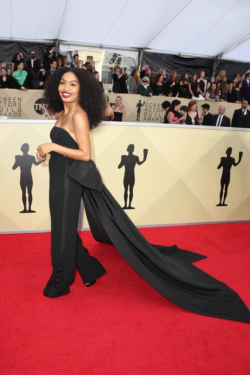 LOS ANGELES, CA - JANUARY 21:  Actor Yara Shahidi attends the 24th Annual Screen Actors Guild Awards at The Shrine Auditorium on January 21, 2018 in Los Angeles, California. 27522_017  (Photo by Frederick M. Brown/Getty Images)