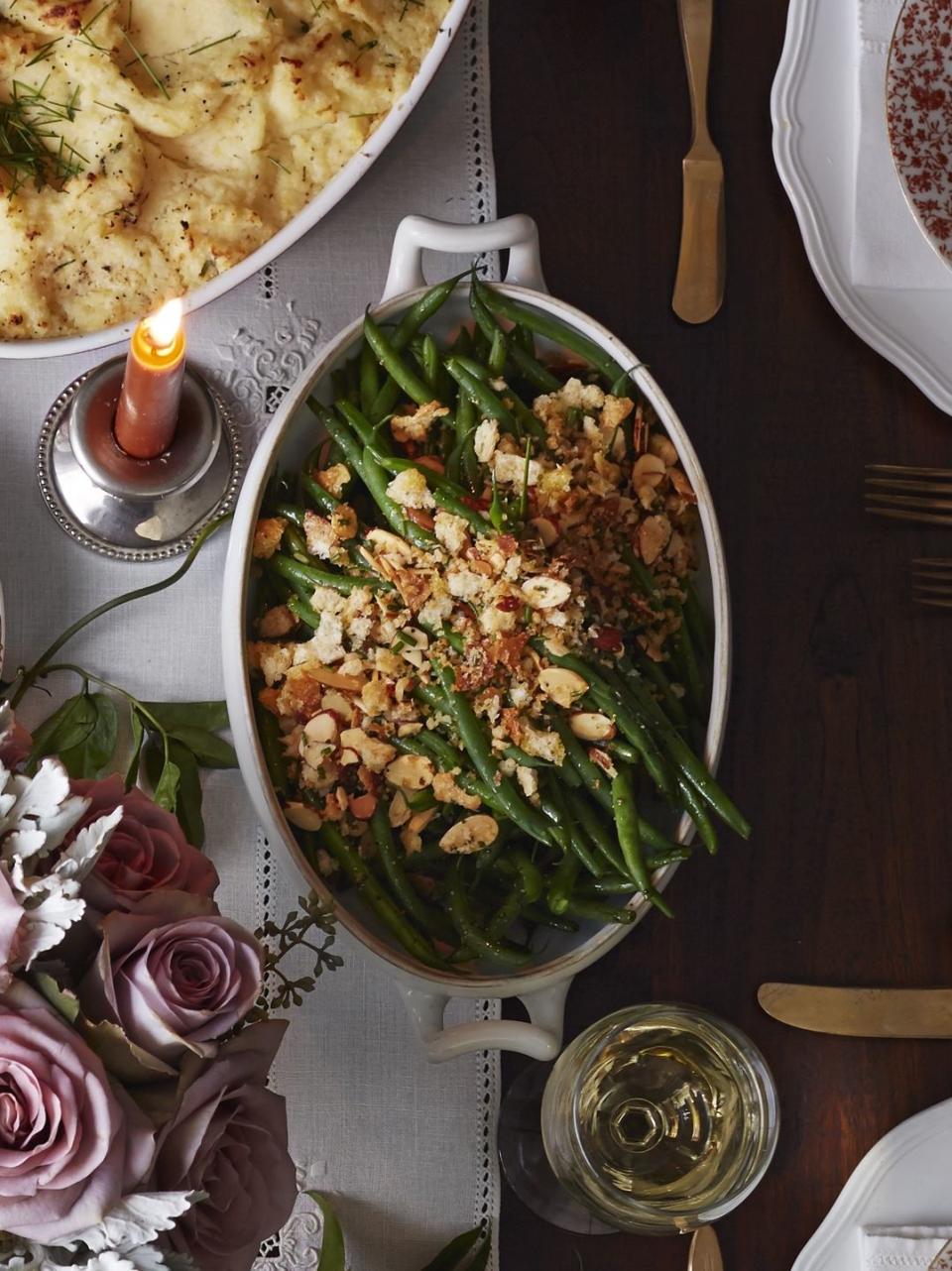 French Green Beans With Garlicky Almond Breadcrumbs
