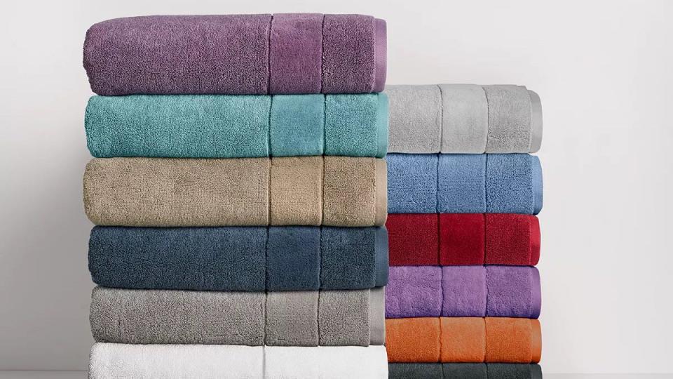 These Vera Wang towels can bring some vibrant color to any bathroom.