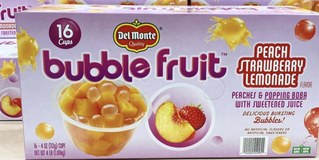 Bubble Fruit®, Peach Strawberry Lemonade Fruit Cup Snacks