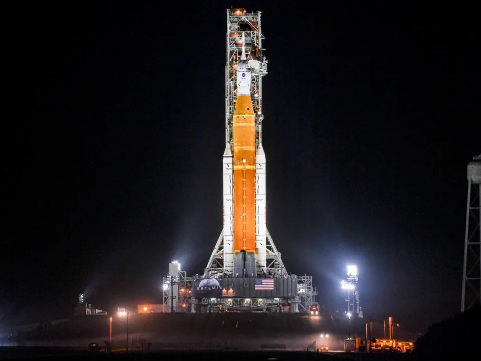 NASA's Space Launch System rocket sits on Pad 39B at Kennedy Space Center Tuesday, June 7, 2022. The vehicle will undergo a series of pre-launch tests known as a wet dress rehearsal. Craig Bailey/FLORIDA TODAY via USA TODAY NETWORK