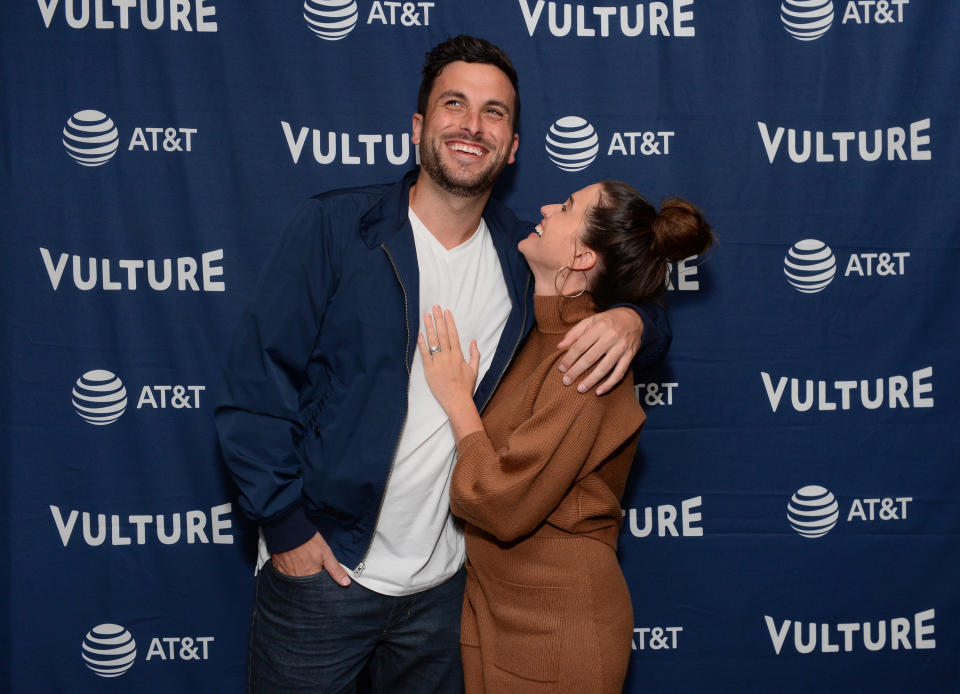 HOLLYWOOD, CALIFORNIA - NOVEMBER 09: (L-R) Tanner Tolbert and Jade Roper Tolbert attends Vulture Festival Presented By AT&T at The Roosevelt Hotel on November 09, 2019 in Hollywood, California. (Photo by Andrew Toth/Getty Images for New York Magazine)