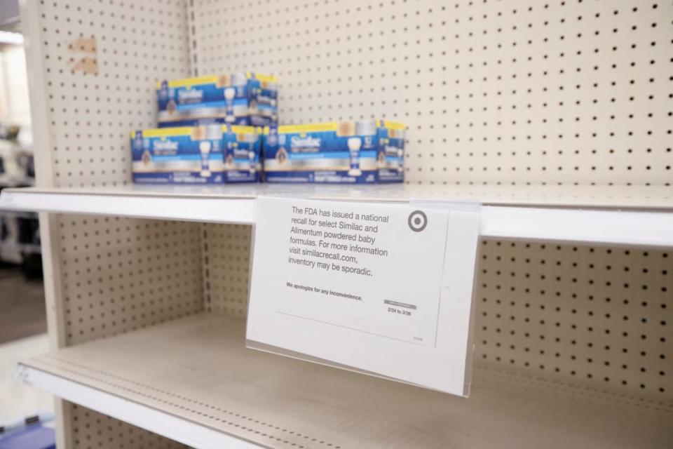 <div class="inline-image__caption"><p>Empty shelves show a shortage of baby formula at a Target store in San Antonio, Texas.</p></div> <div class="inline-image__credit">Kaylee Greenlee Beal/Reuters</div>