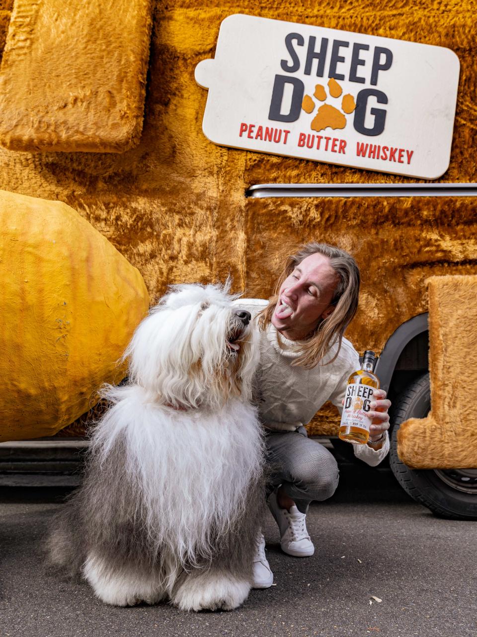 Ivan Sarakula and a dog at Sheep Dog event