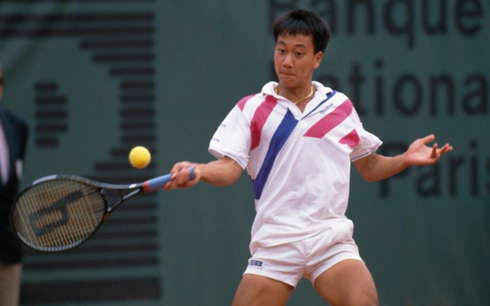 Michael Chang in action during the 1989 French Open - GETTY