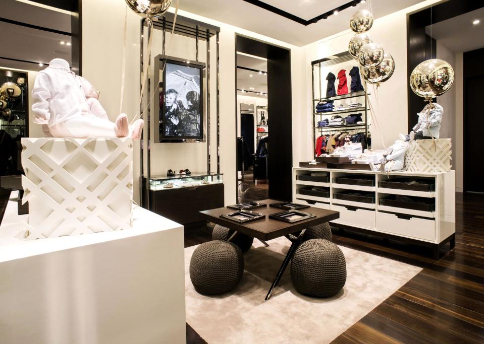 This undated publicity photo provided by BURBERRY shows an interior of the children's section of the new BURBERRY Flagship store opened in November 2012 on Michigan Avenue in Chicago. BURBERRY has been known for generations for its signature check pattern and trenchcoat. The company has monthly updates at Burberry.com, where CEO, Angela Ahrendts said, more people visit every week than walk into all the brand's stores around the world combined. (AP Photo/BURBERRY)