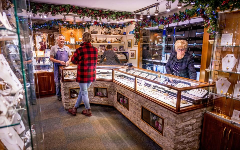 The gift shop at Anthony Darwant ASD Jewellers, which has plenty of hand-crafted Blue John items