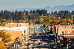 Fall foliage in downtown Kalispell.