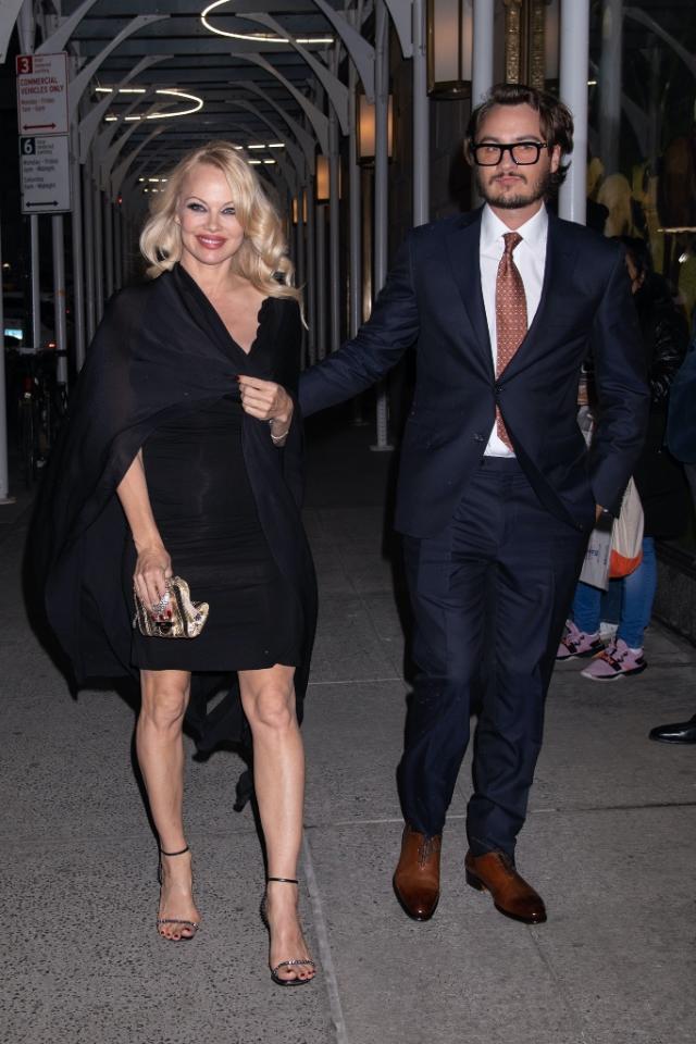 Pamela Anderson Looks Classic in Little Black Dress & Embellished ...