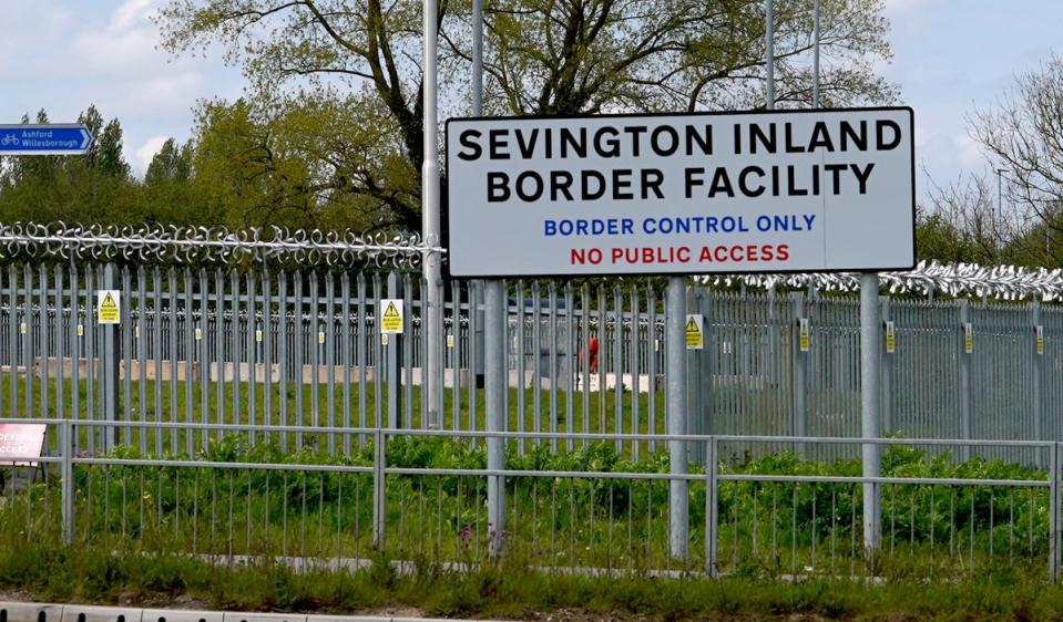 The Sevington Inland Border Facility near Ashford in Kent, as physical, documentary and identity post-Brexit border checks get underway (Gareth Fuller/PA Wire)