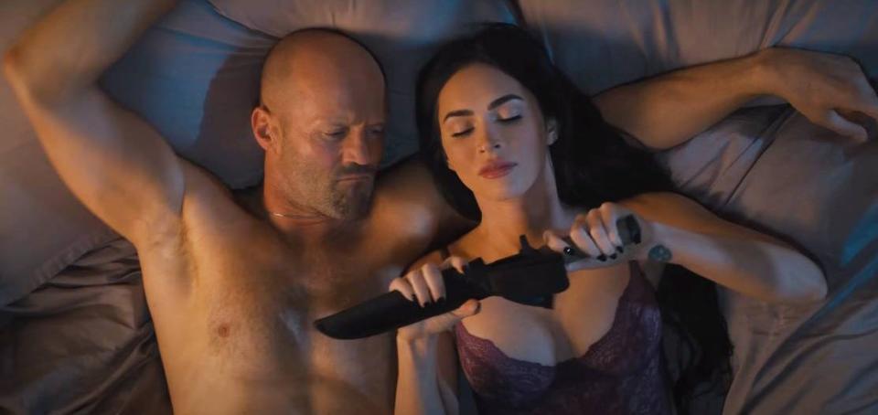 Jason Statham and Megan Fox in bed