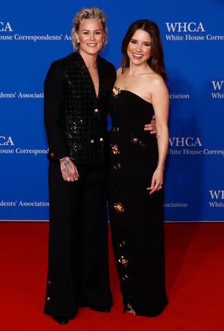 <p>Paul Morigi/Getty</p> Ashlyn Harris and Sophia Bush attend the 2024 White House Correspondents' Dinner at The Washington Hilton on April 27, 2024 in Washington, DC