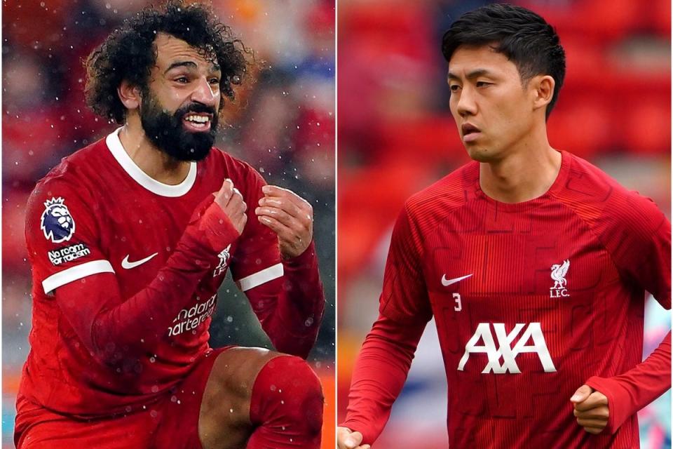 Mohamed Salah and Wataru Endo are two of the Liverpool players away on international duty