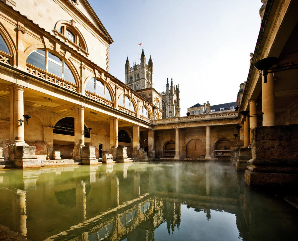 The beautifully-preserved Roman baths in the aptly named city of Bath (Getty Images)