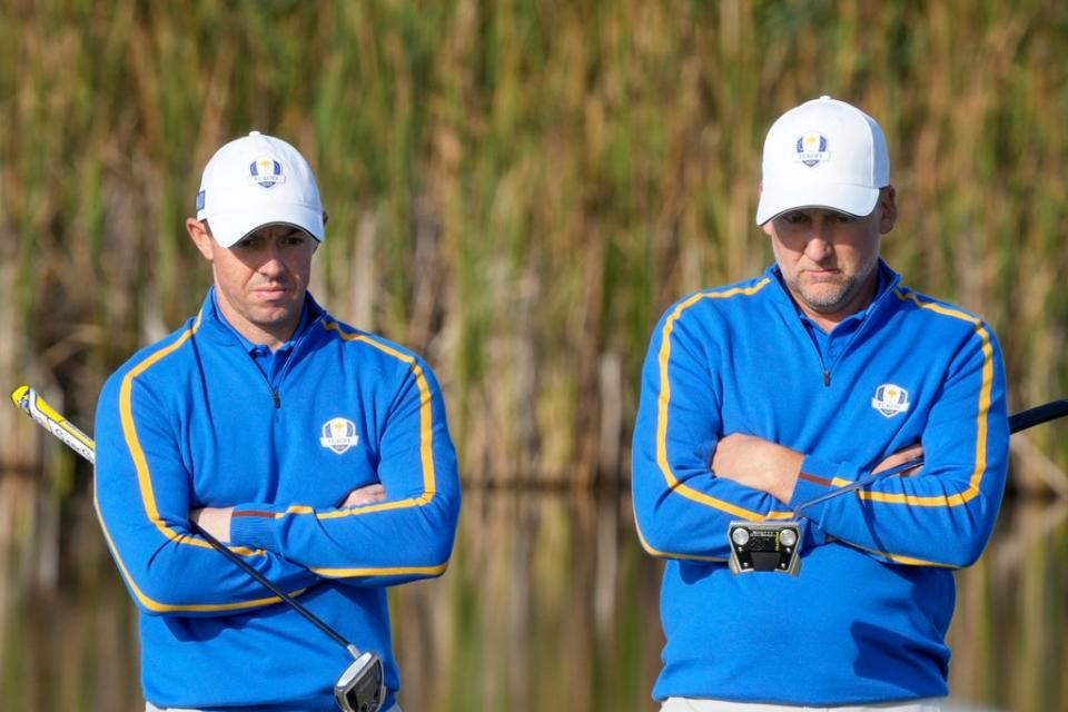 Rory McIlroy and Ian Poulter sat out the foursomes session on day two of the 43rd Ryder Cup at Whistling Straits (Charlie Neibergall/AP) (AP)