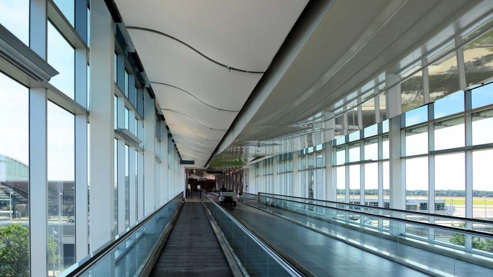 Sky bridge at T. F. Green Airport (PVD), serving Providence