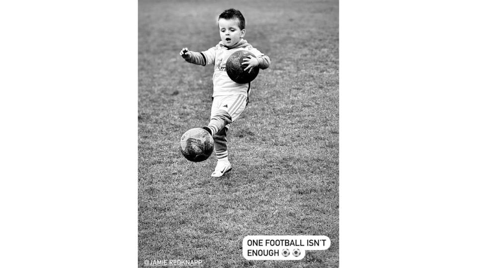 Raphael loves to play football like his dad