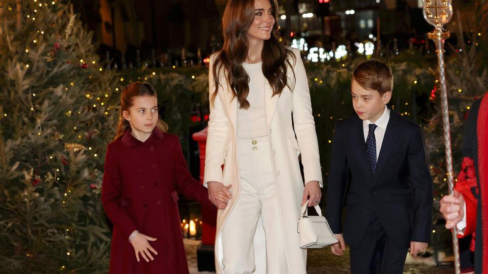 Kate with George and Charlotte at Christmas concert