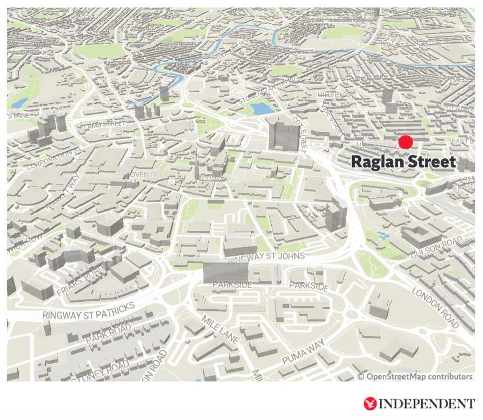 A map showing the location of where the baby’s body was found (The Independent)